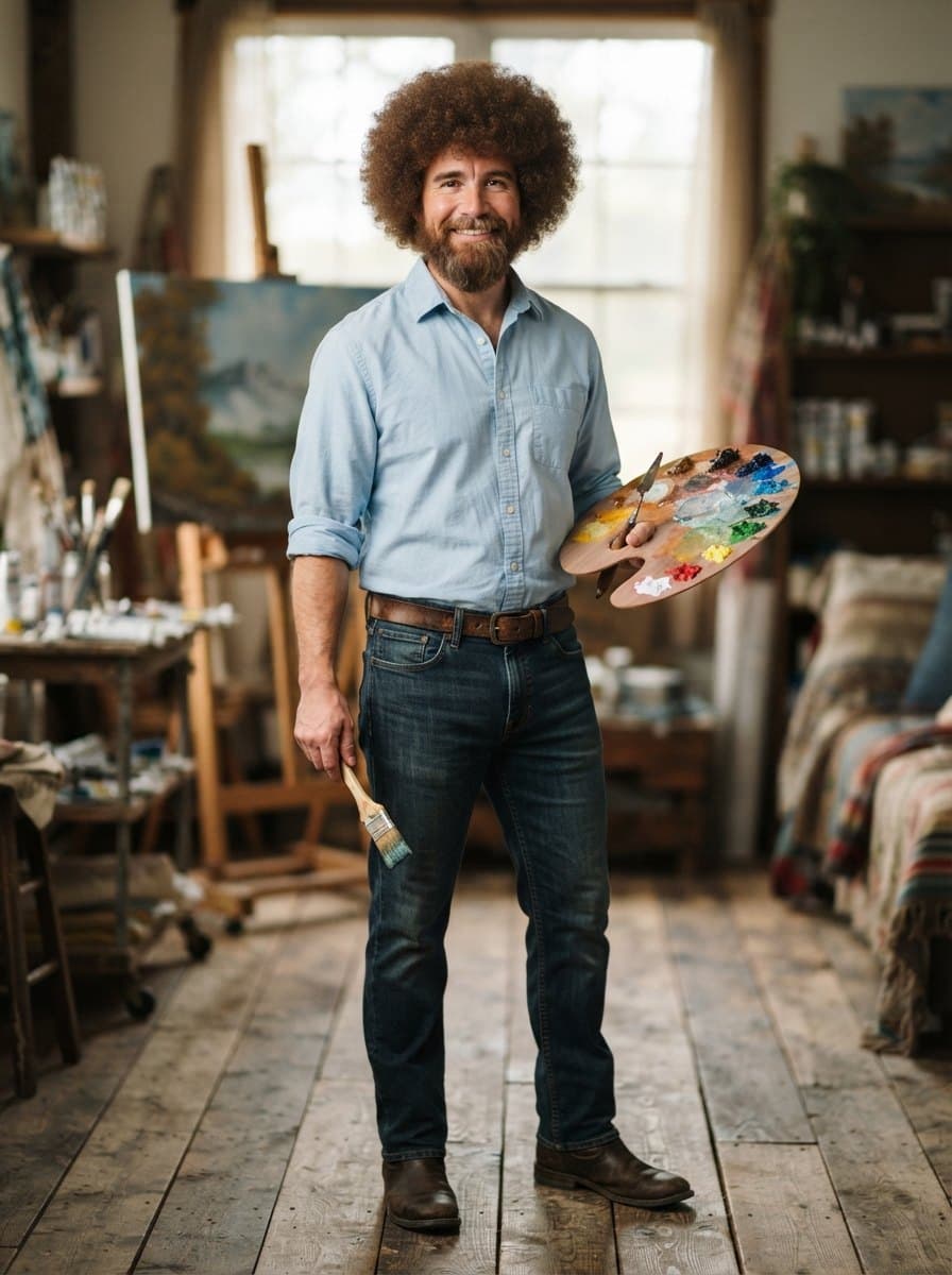 Bob Ross costume — example look