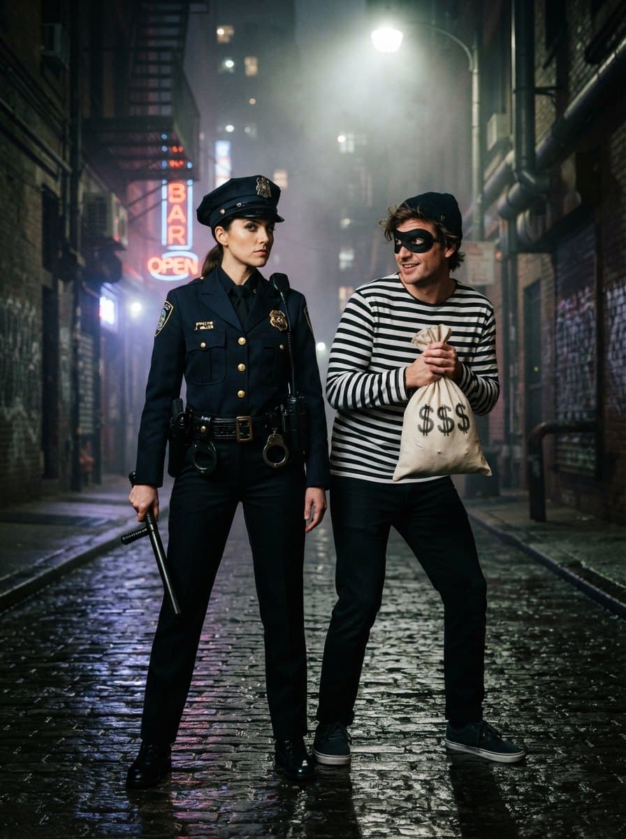 Cop and Robber costume — example look