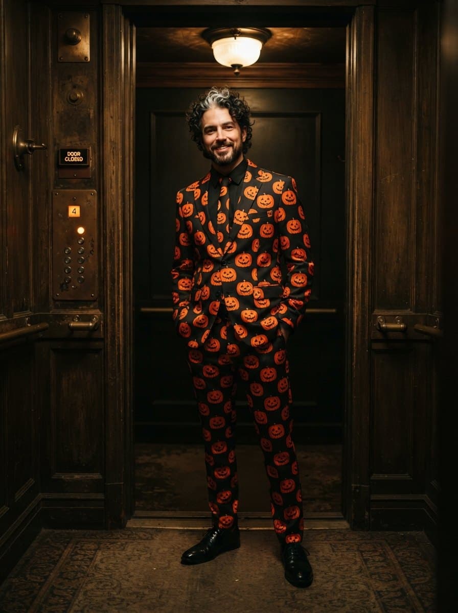 David S. Pumpkins costume — example look