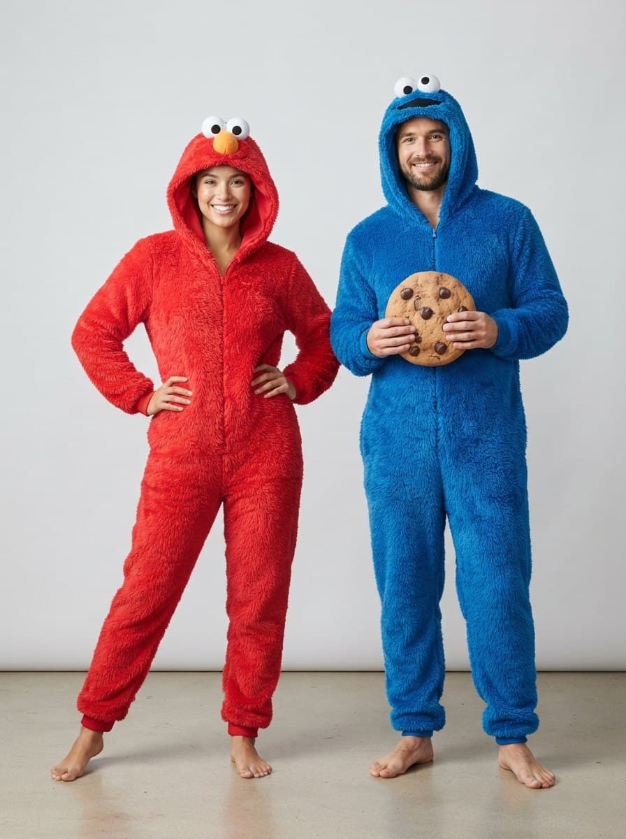 Elmo and Cookie Monster costume — example look