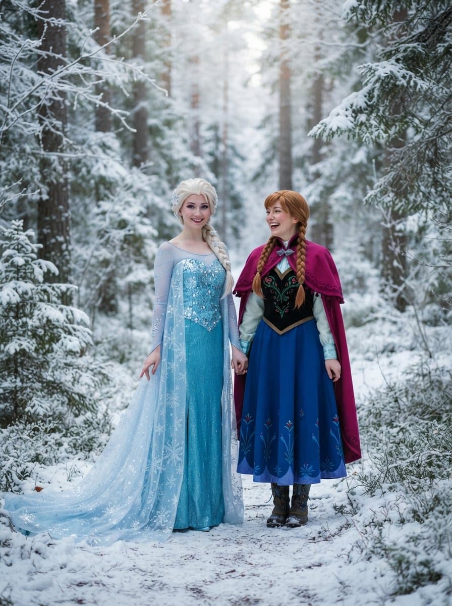 Elsa and Anna costume
