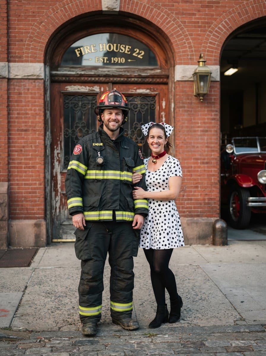Firefighter and Dalmatian costume