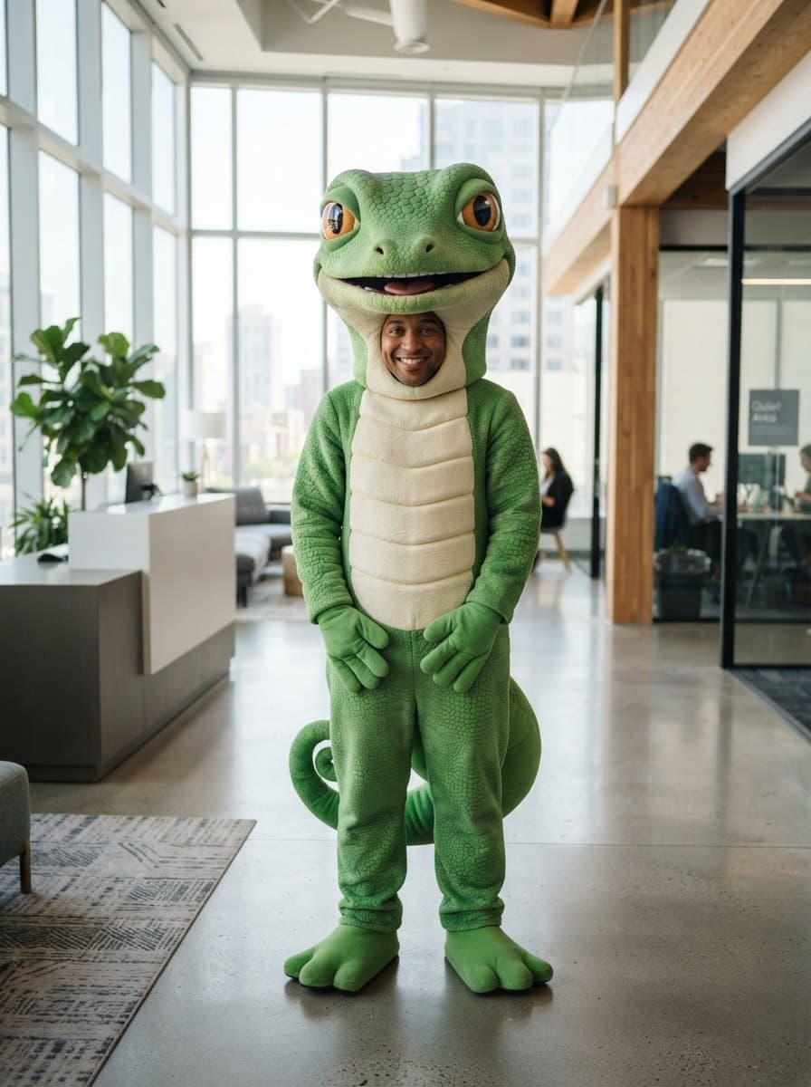 Geico Gecko costume — example look