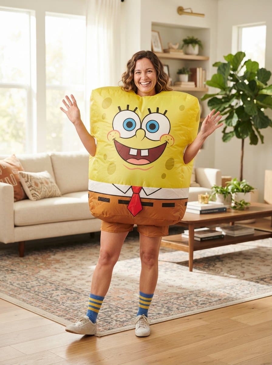 Inflatable SpongeBob costume — example look