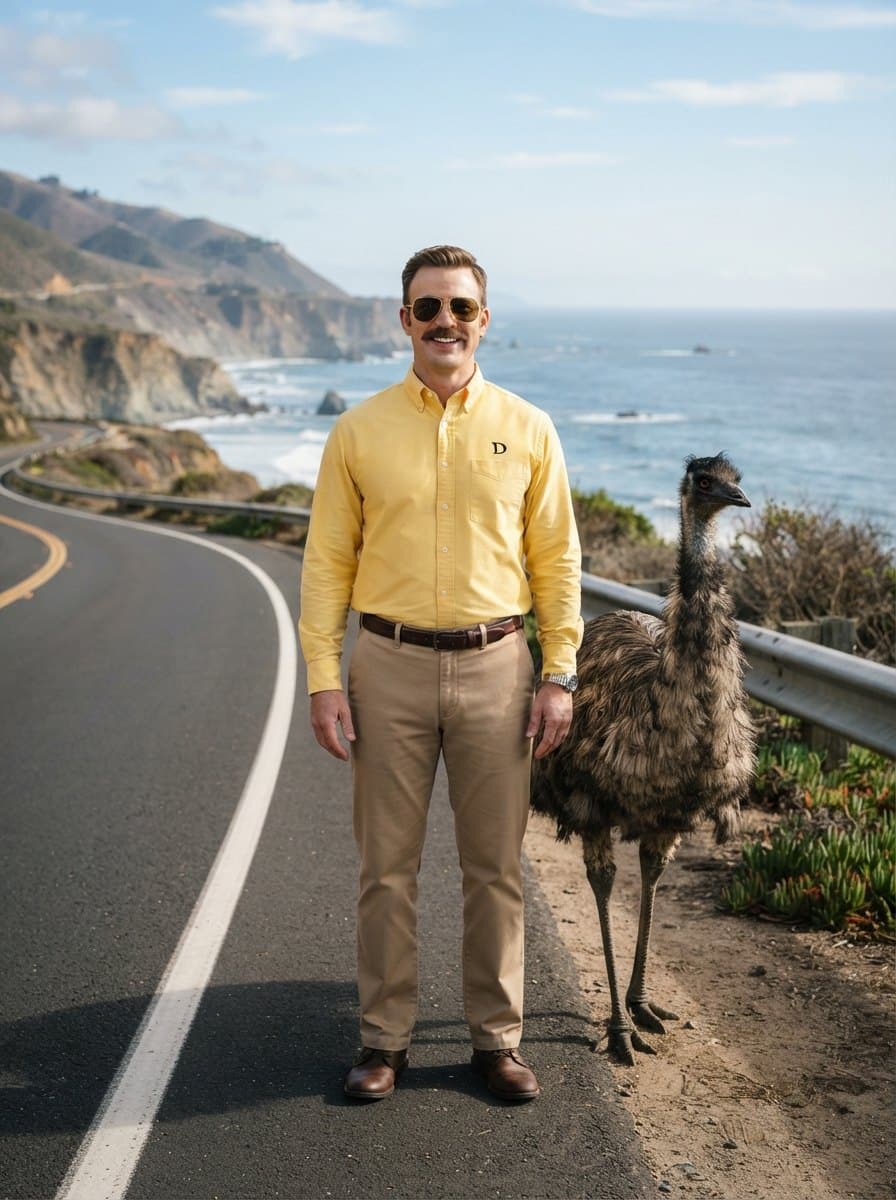 Limu Emu and Doug costume