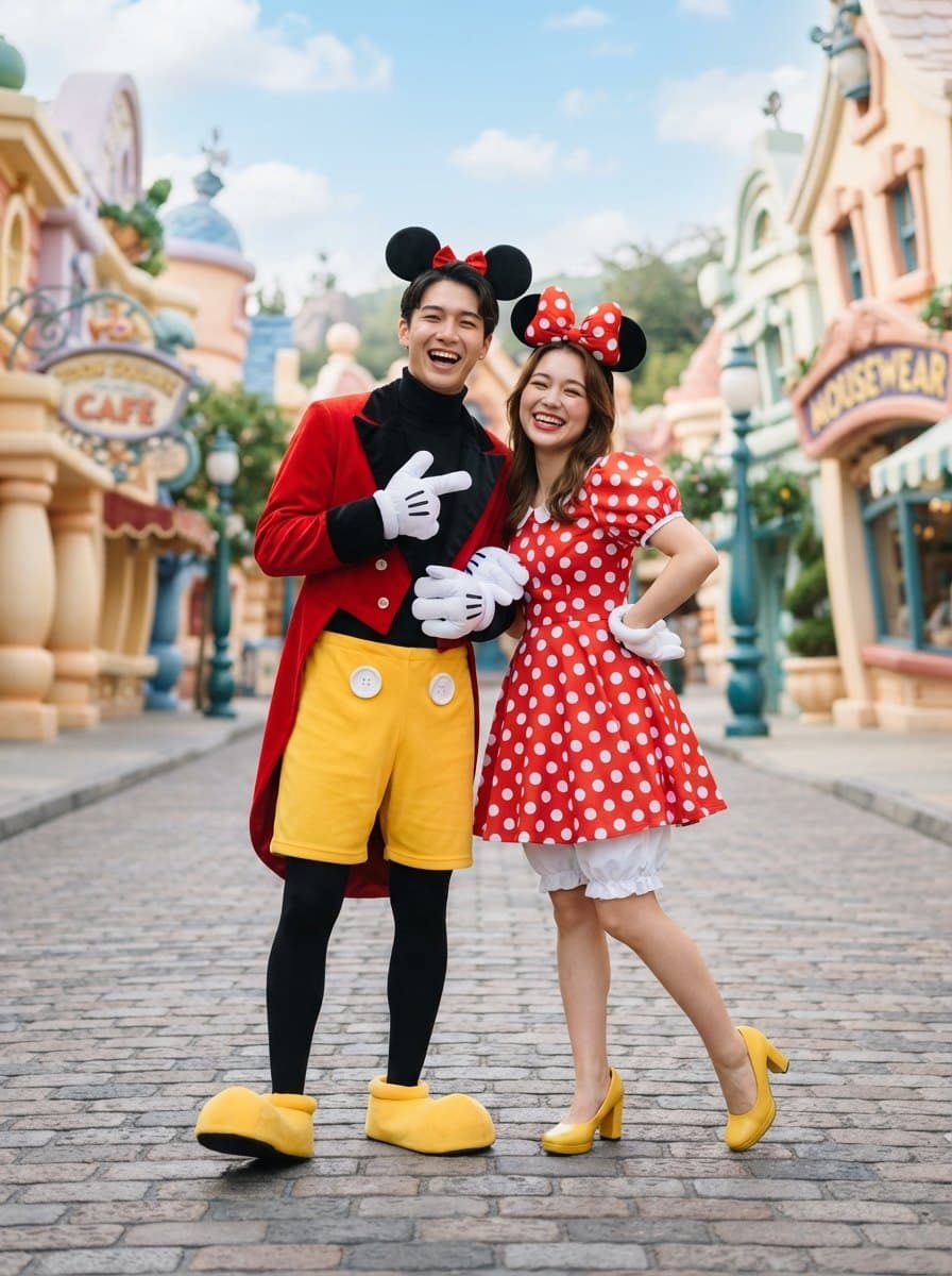 Mickey and Minnie Mouse costume