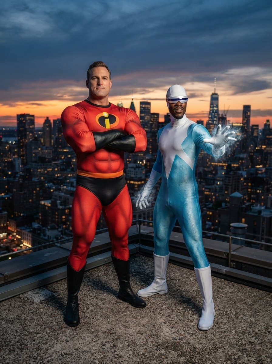 Mr. Incredible and Frozone costume