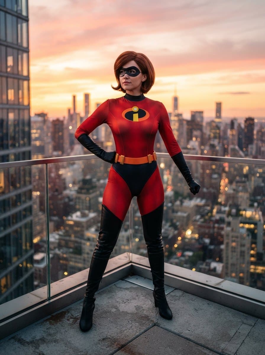 Mrs. Incredible costume — example look
