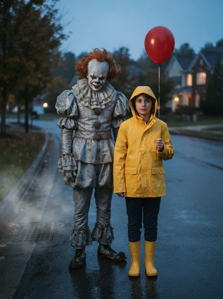 Pennywise and Georgie costume