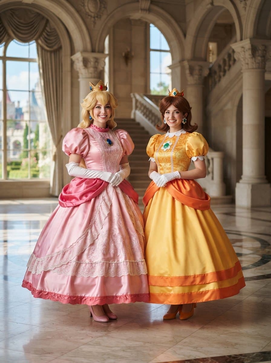 Princess Peach and Princess Daisy costume
