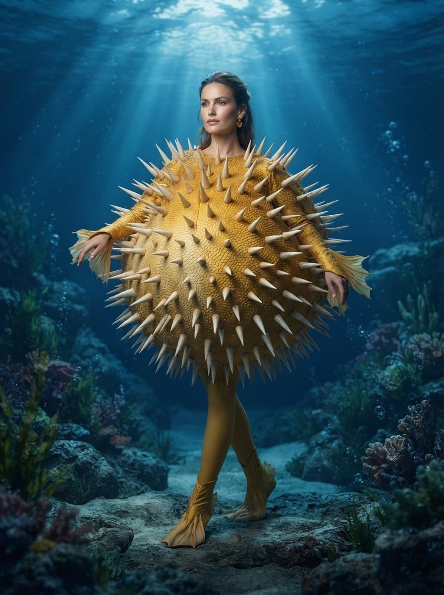 Pufferfish costume — example look