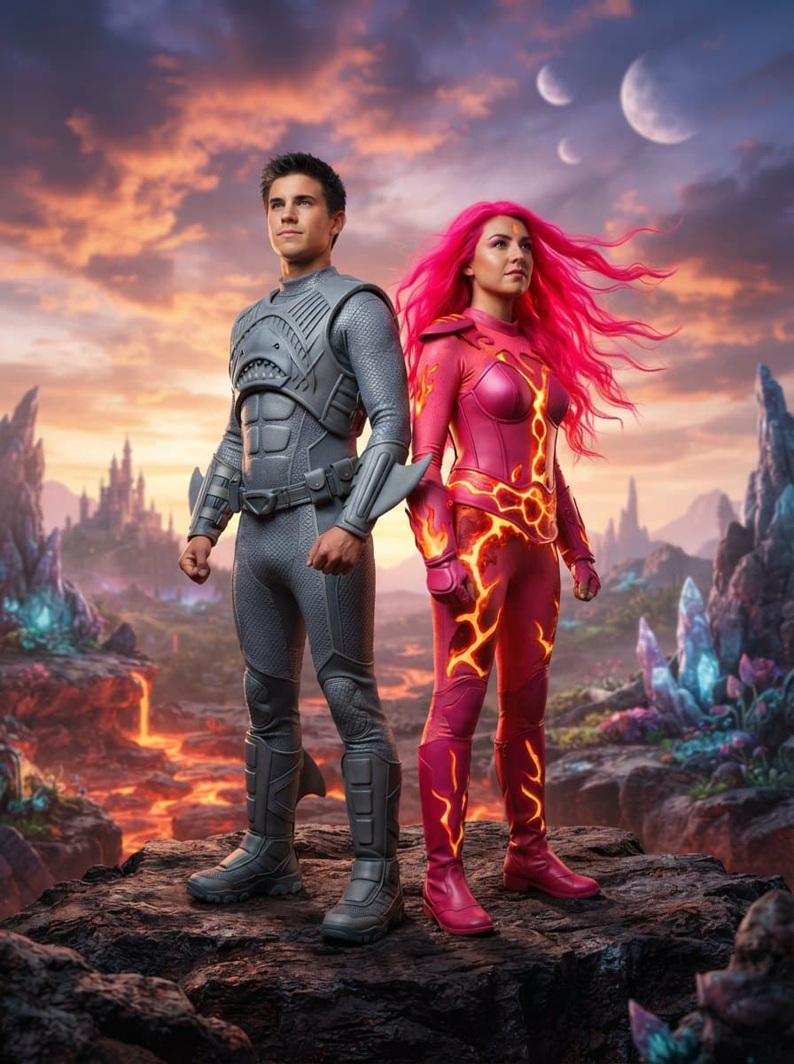 Sharkboy and Lavagirl costume — example look