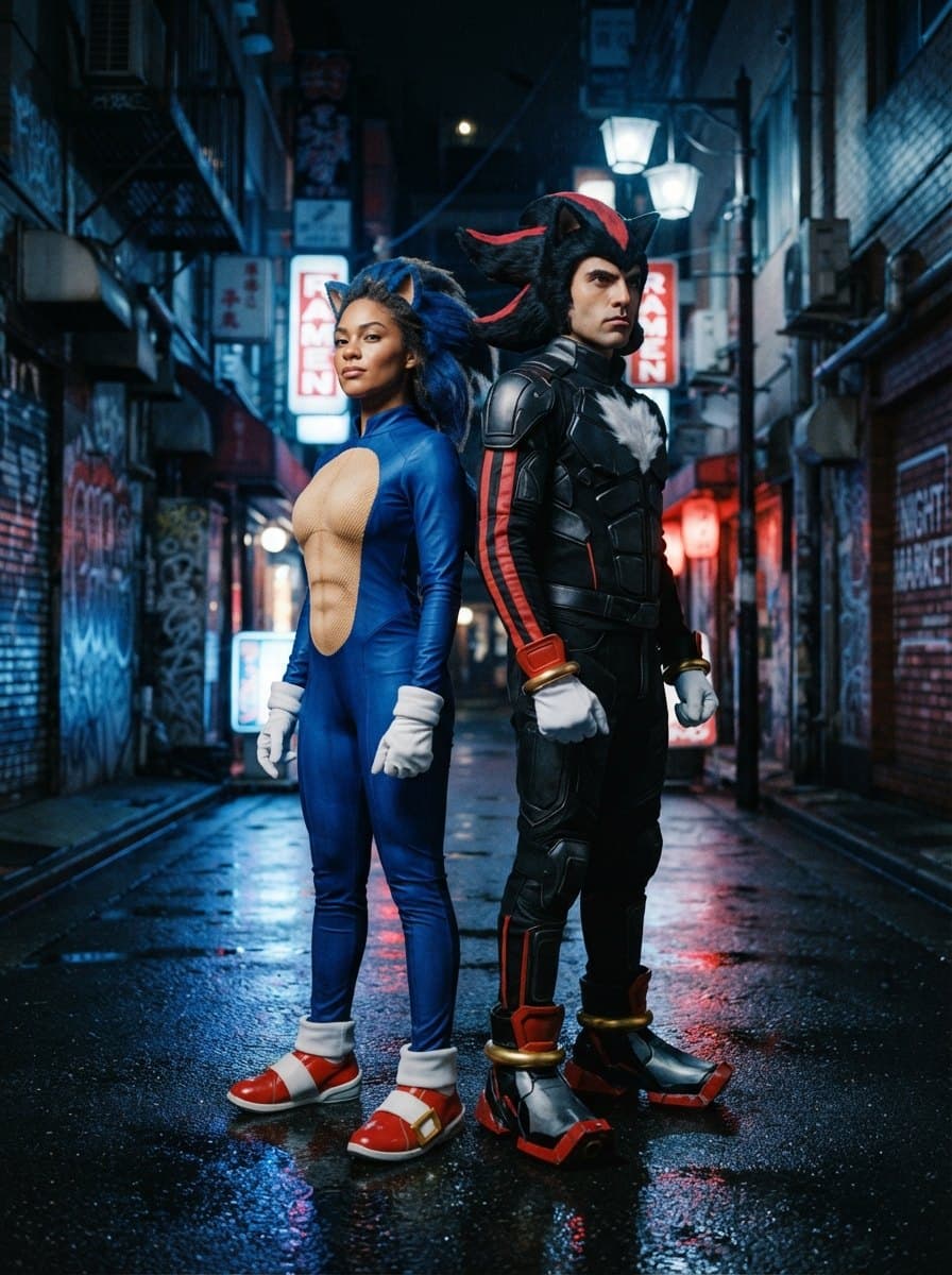 Sonic and Shadow costume — example look