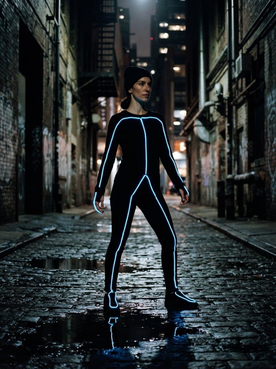 Stick Figure costume — example look