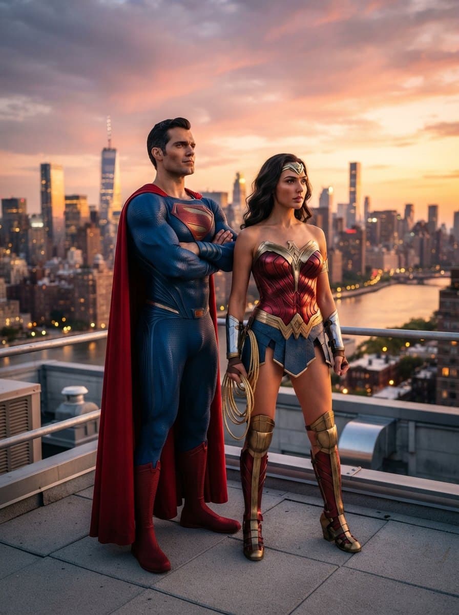 Superman and Wonder Woman costume