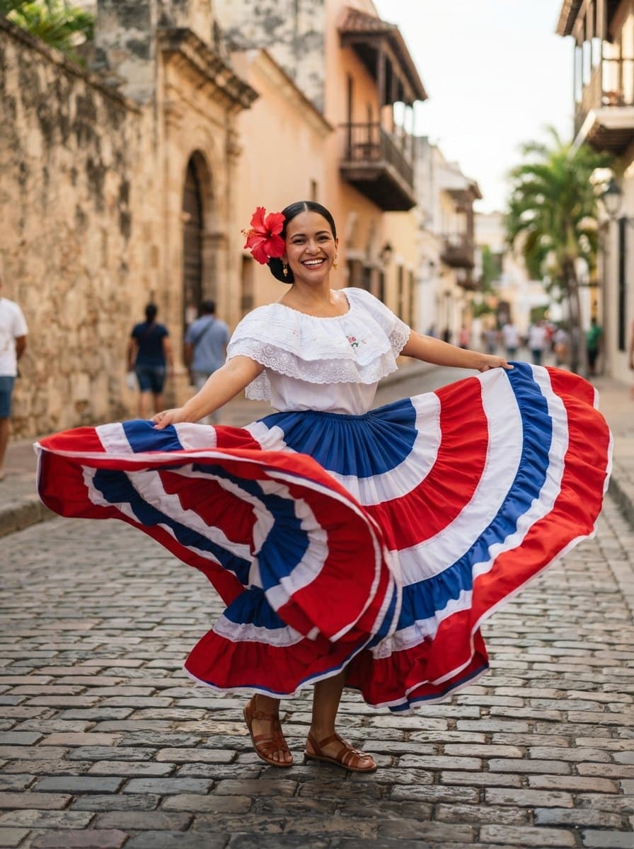 Traditional Dominican Dress costume — example look