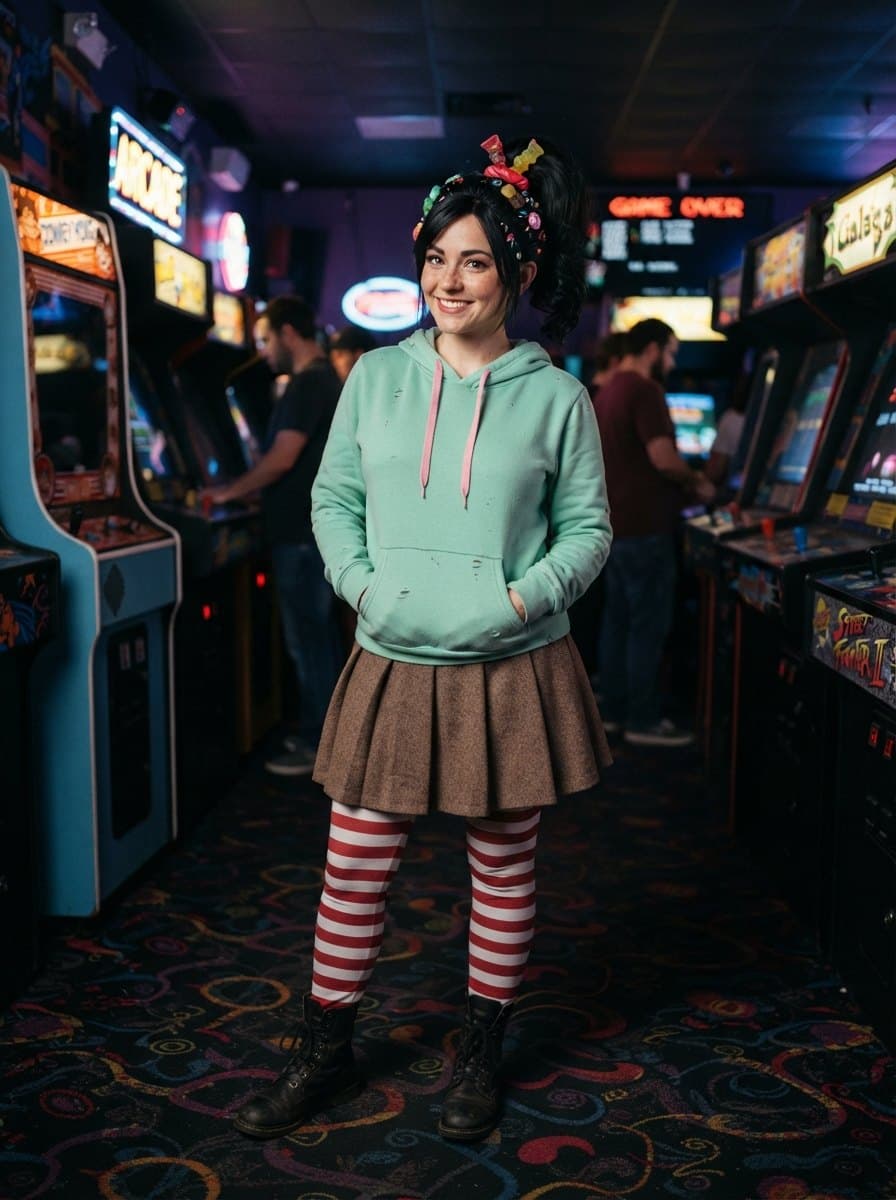 Vanellope von Schweetz costume — example look