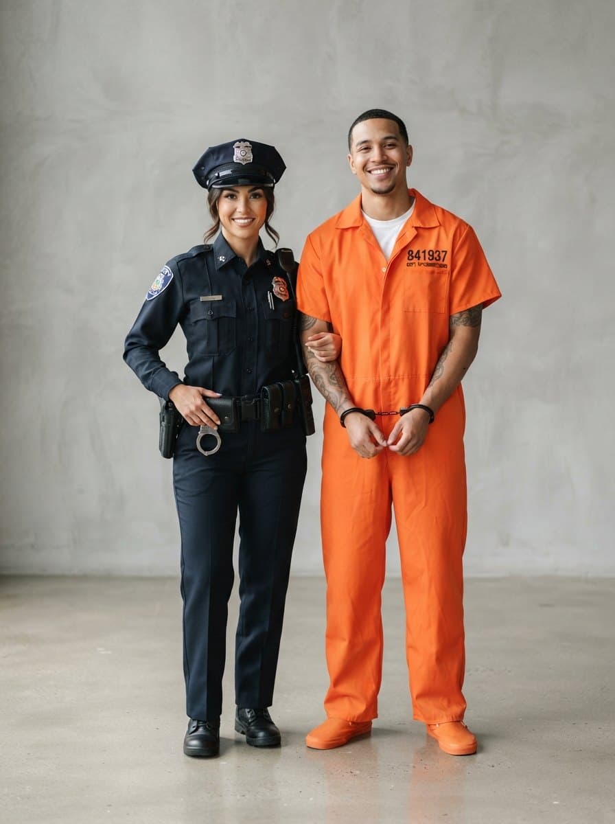 Cop and Prisoner costume
