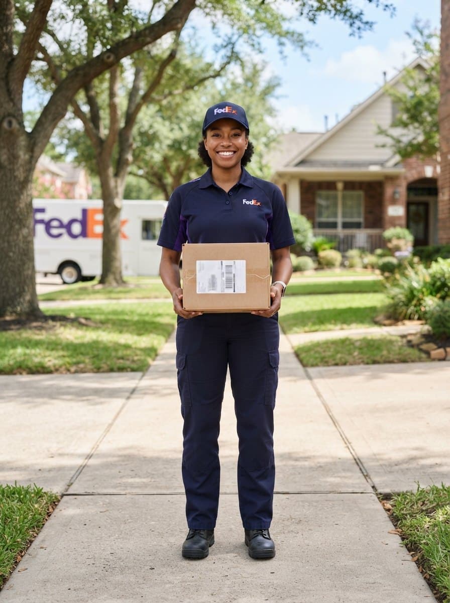 FedEx Delivery Driver costume — example look