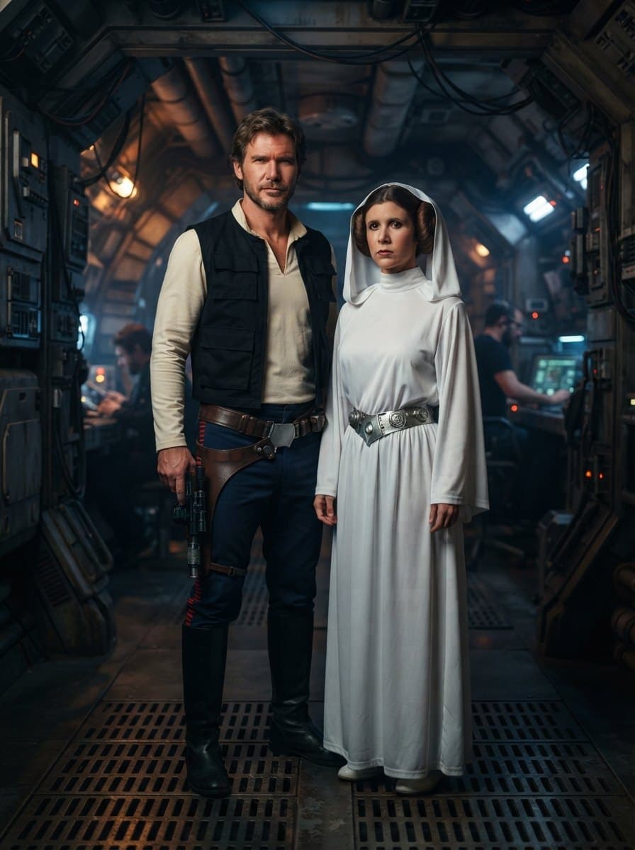 Han Solo and Princess Leia Couples Costumes costume — example look