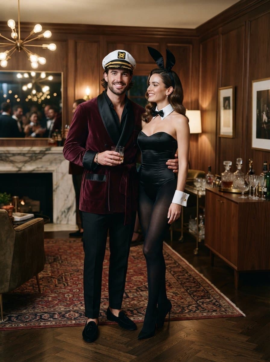 Hugh Hefner and Playboy Bunny costume