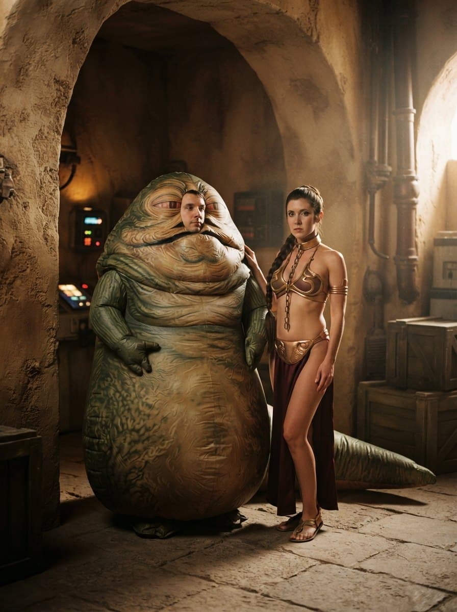 Jabba the Hutt and Princess Leia costume