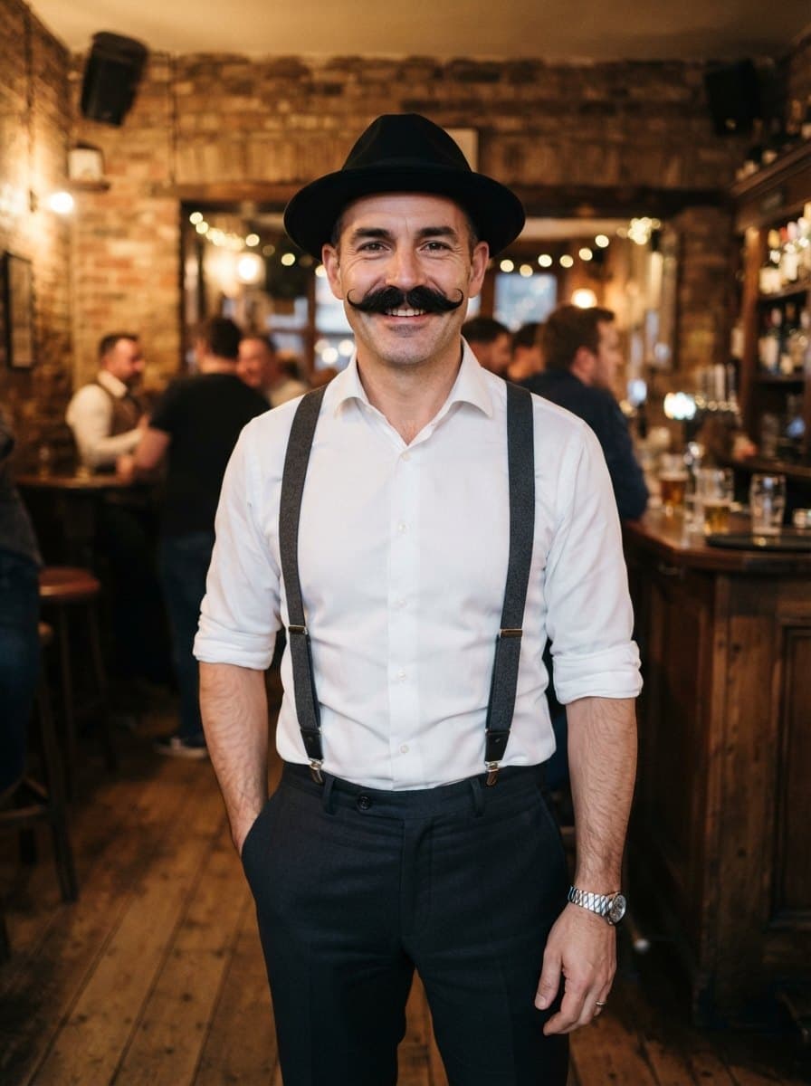 Mustache costume — example look