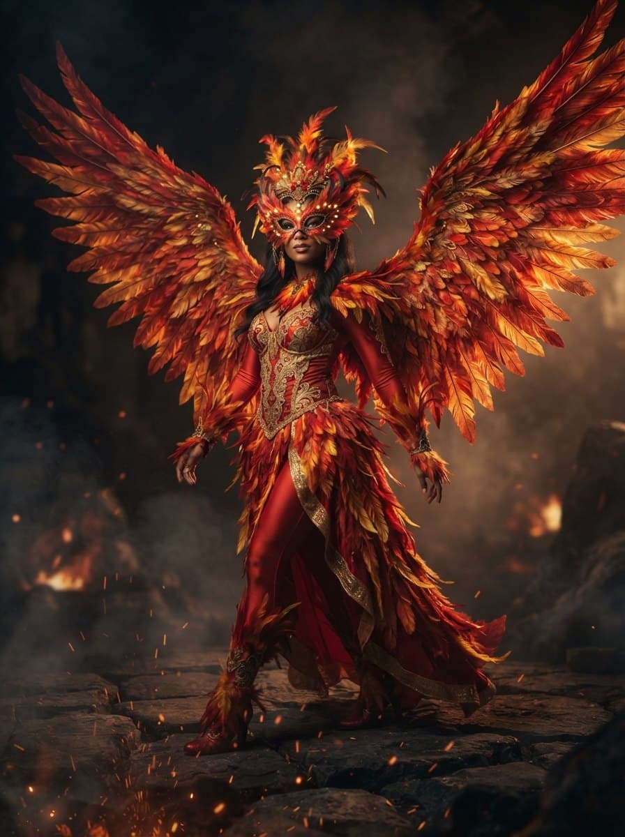 Phoenix costume — example look