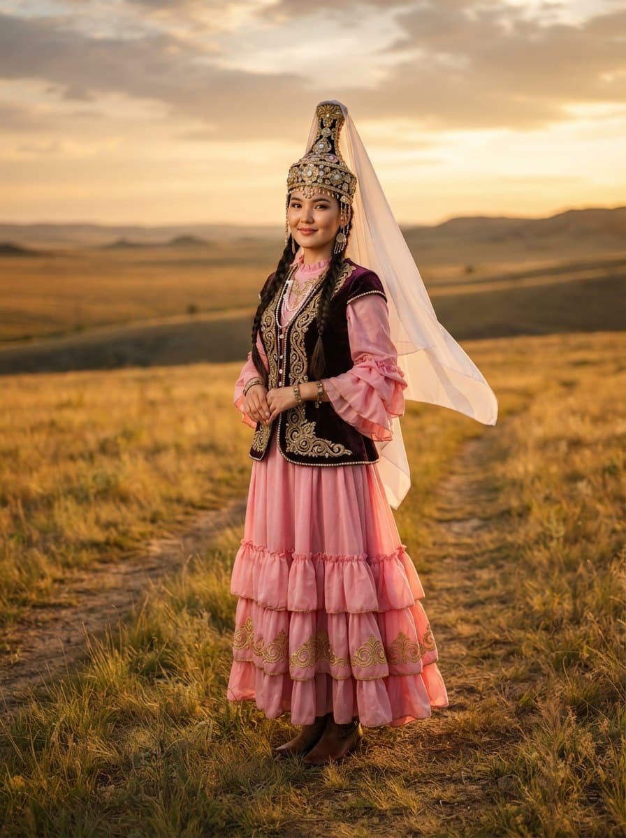 Traditional Kazakh Dress costume — example look