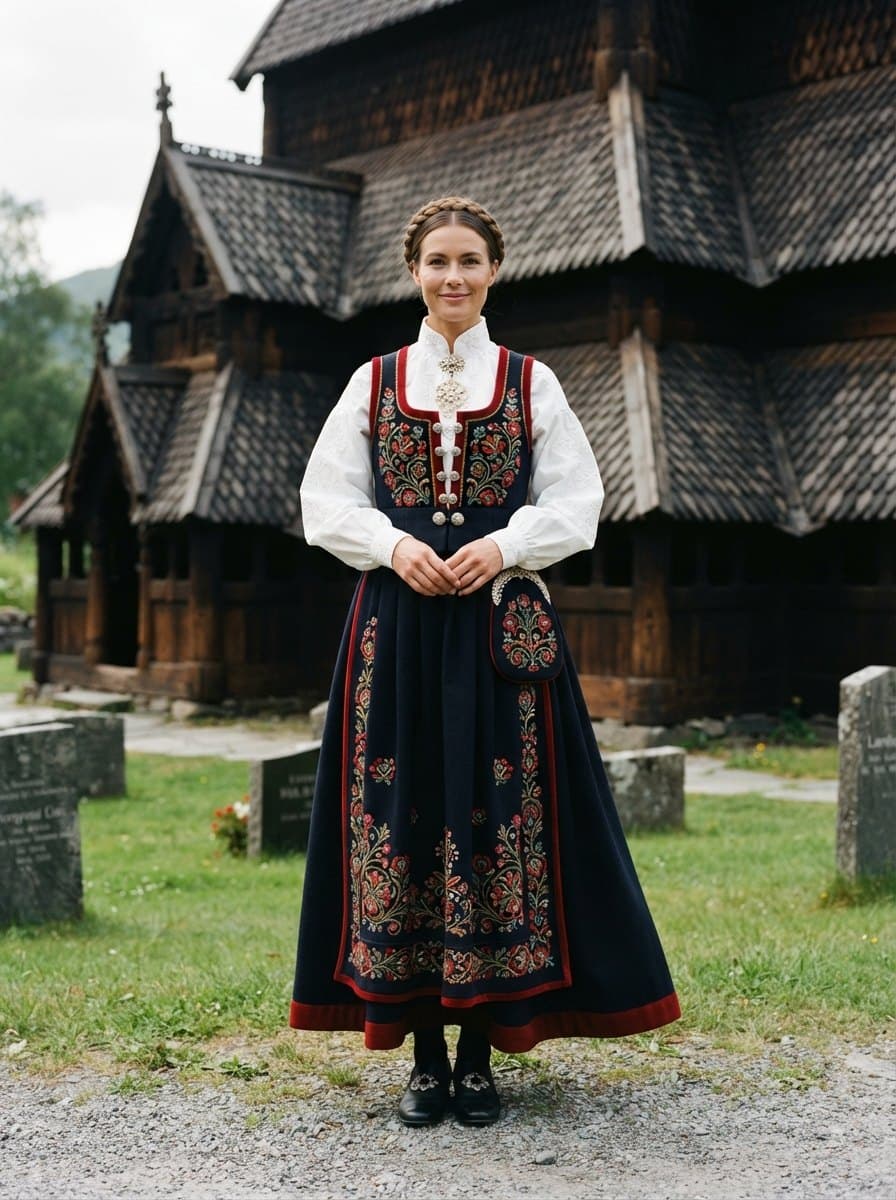 Traditional Norwegian Dress costume — example look